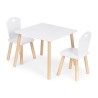 Laste mööblikomplekt, laud + 2 tooli, valge