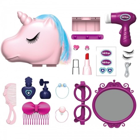 Valge laste kosmeetikalaud + aksessuaaride komplekt