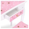 Suur tualettlaud tüdrukutele kolmekordse peegli, tabureti ja sahtliga
