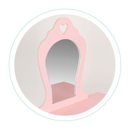 Suur laste peegliga tualettlaud tüdrukutele roosa