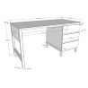 Kirjutuslaud Eva 140x70 cm, valge