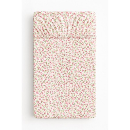 Kummiga voodilina 120x60 cm, little pink flowers