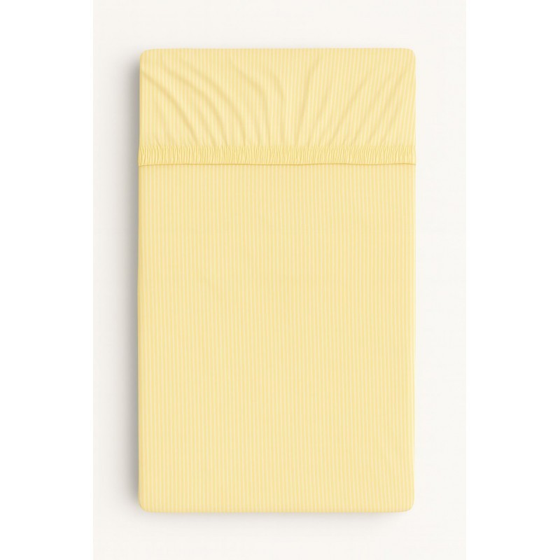 Kummiga voodilina 120x60 cm, yellow stripes