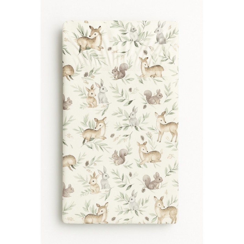 Kummiga voodilina 120x60 cm, woodland olive