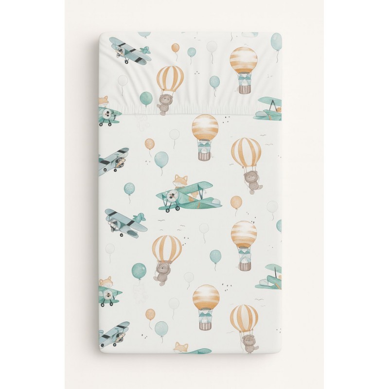 Kummiga voodilina 120x60 cm, sky adventure