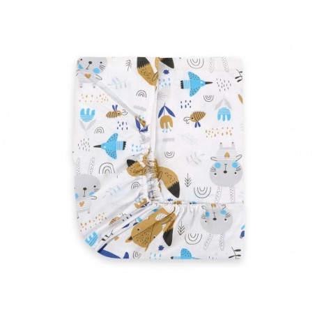 Kummiga voodilina 120x60 cm, navy blue bears