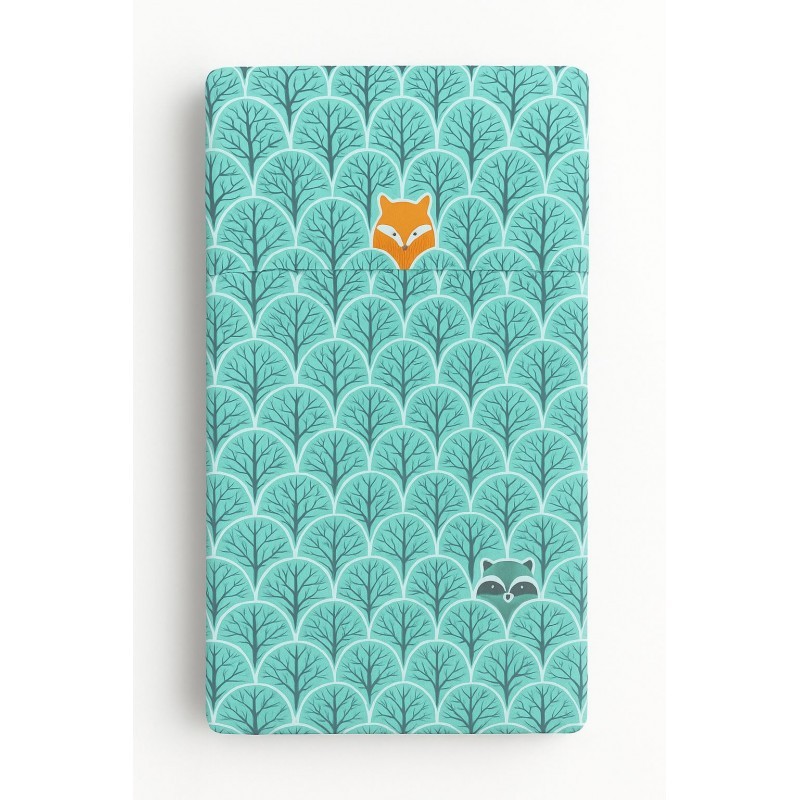 Kummiga voodilina 120x60 cm, mint forest