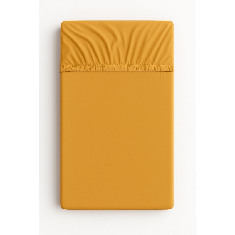 Kummiga voodilina 120x60 cm, sinepikollane