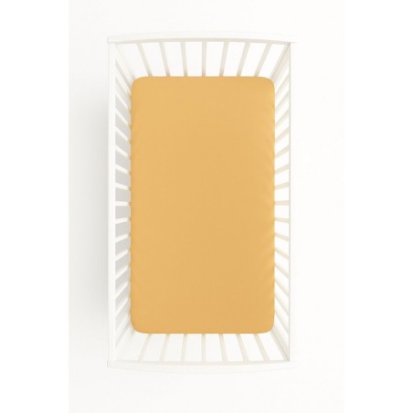 Kummiga voodilina 120x60 cm, sinepikollane