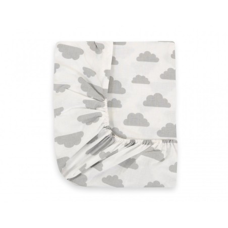 Kummiga voodilina 120x60 cm, clouds gray