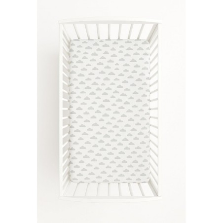 Kummiga voodilina 120x60 cm, clouds gray