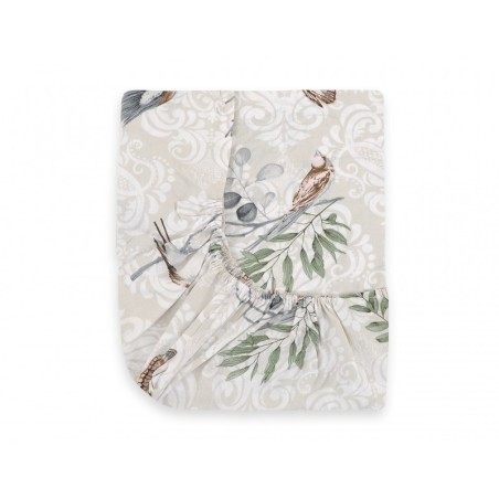 Kummiga voodilina 120x60 cm, brown birds