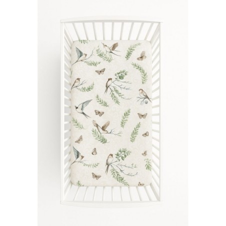 Kummiga voodilina 120x60 cm, brown birds