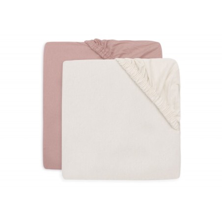 Kummiga voodilinad jersey 60x120 cm, 2 tk, Wild Rose/Ivory