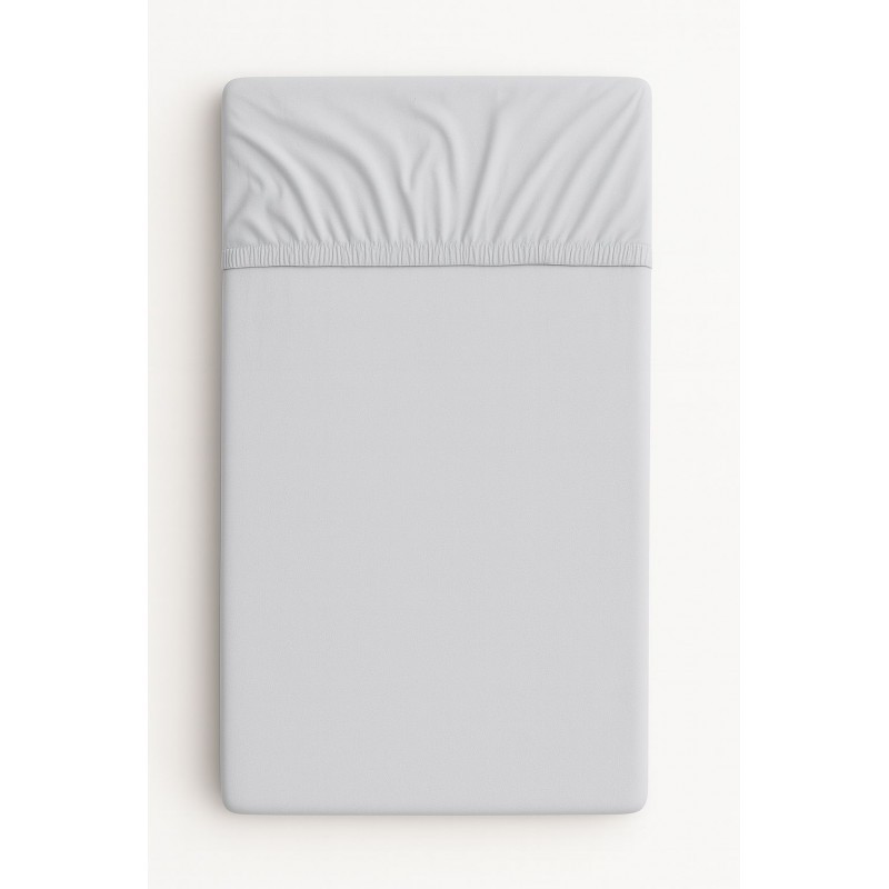 Kummiga voodilina 120x60 cm, helehall