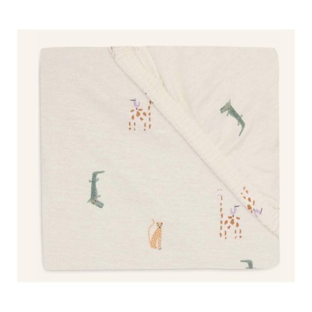 Kummiga lina jersey puuvill, 70x140 cm, Jungle Jambo