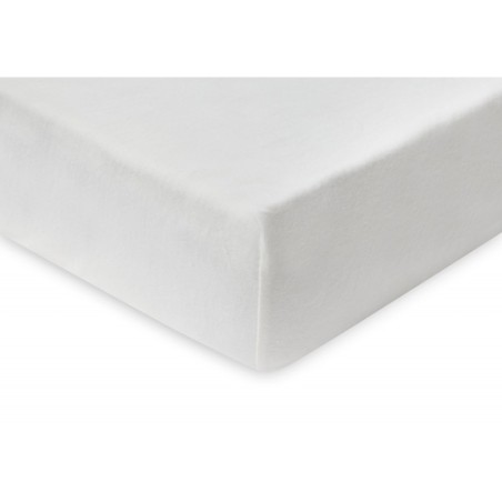 Kummiga lina jersey puuvill, 70x140 cm, ivory