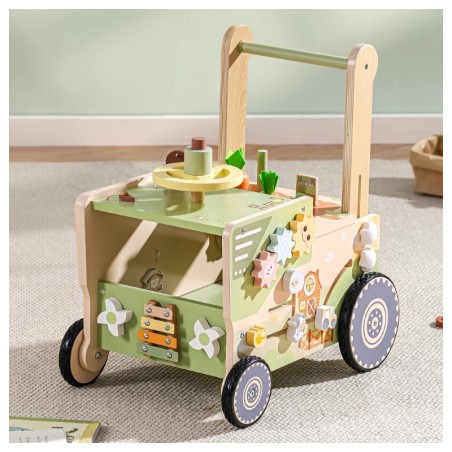 Puidust käimistugi tegeluskeskus Farm traktor roheline