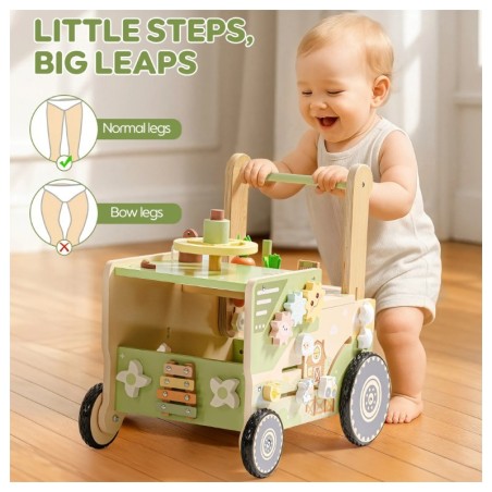 Puidust käimistugi tegeluskeskus Farm traktor roheline