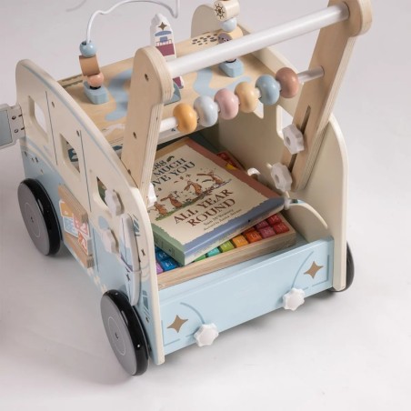 Puidust käimistugi tegeluskeskus buss, sinine