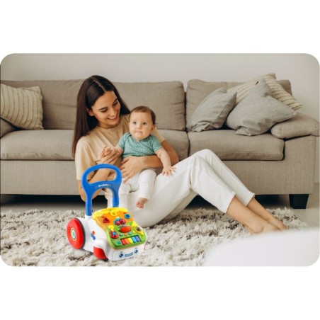 Hariv muusikaga käimistool 2in1 valge