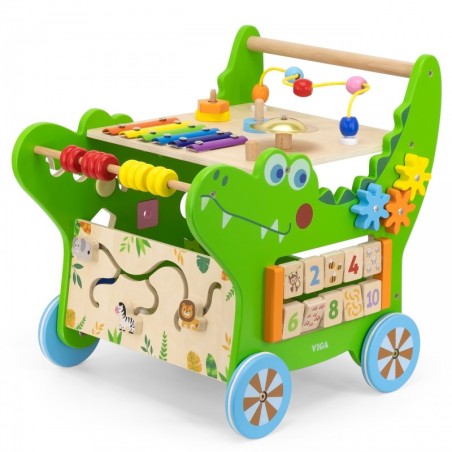 Puidust käimistugi 12in1 tegeluskeskus krokodill