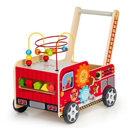 Puidust käimistugi tegeluskeskus tuletõrjeauto