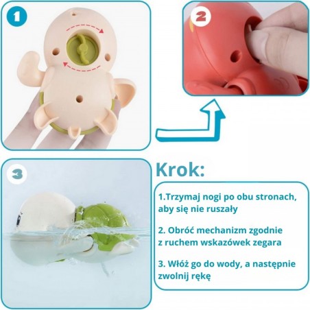 Kilpkonn, ujuv vannimänguasi, roosa