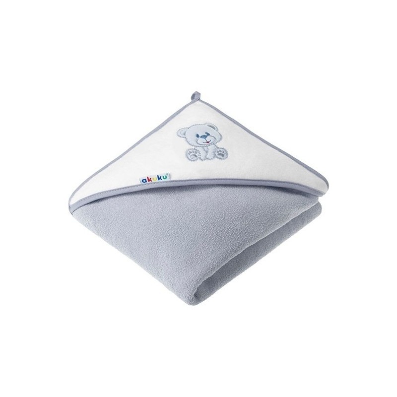 Beebi kapuutsiga rätik BEAR GREY