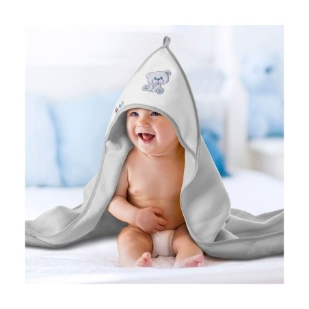 Beebi kapuutsiga rätik BEAR GREY