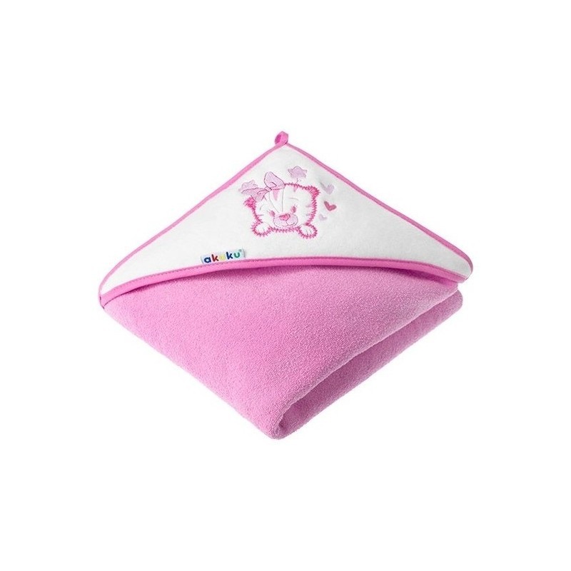 Beebi kapuutsiga rätik TIGER PINK