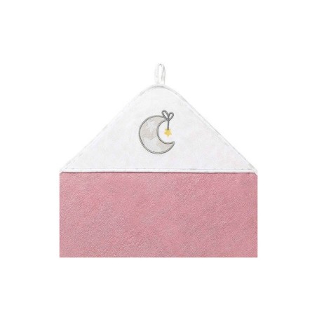 Frotee kapuutsiga rätik 85x85cm Roosa - Valge