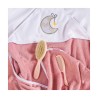 Frotee kapuutsiga rätik 85x85cm Roosa - Valge