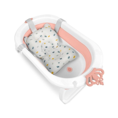 Kokkupandav beebivann sisuga, valge ja roosa