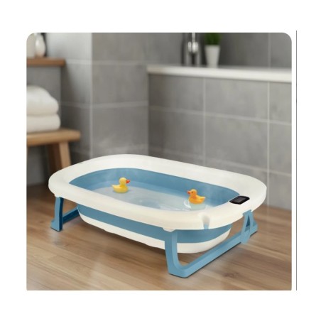 Kokkupandav beebivann sisuga ja termomeetriga, valge ja sinine