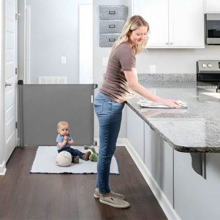 Turvavärav, 180 cm, kaitse treppidele ja ustele, hall