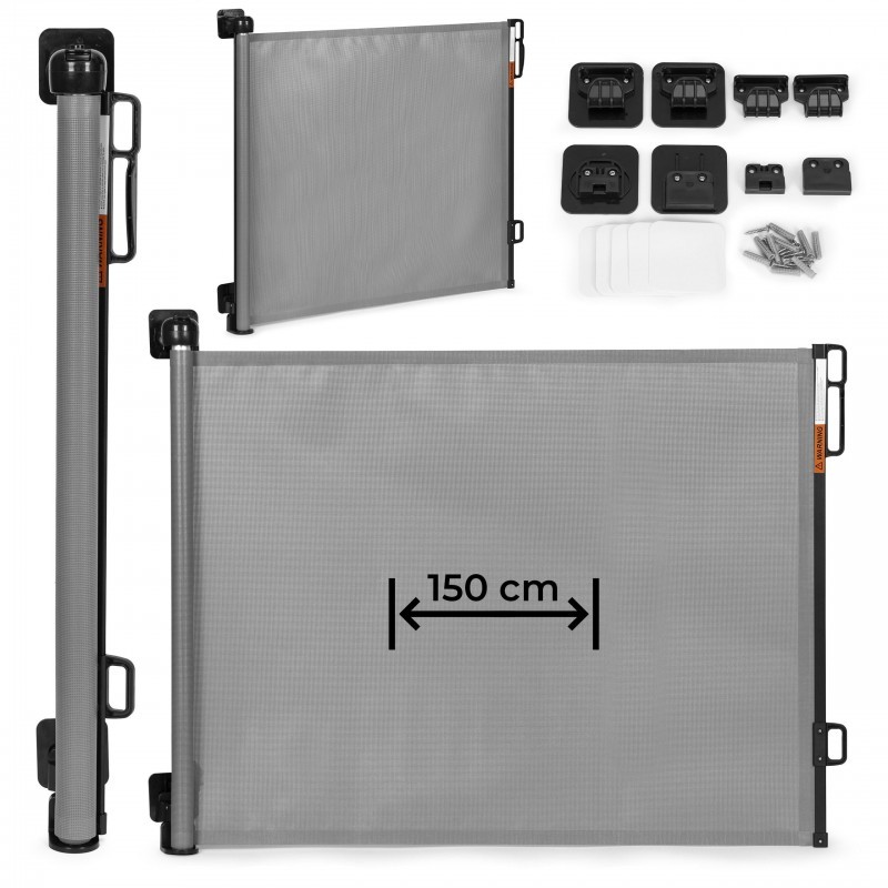 Turvavärav, 150 cm, kaitse treppidele ja ustele, hall