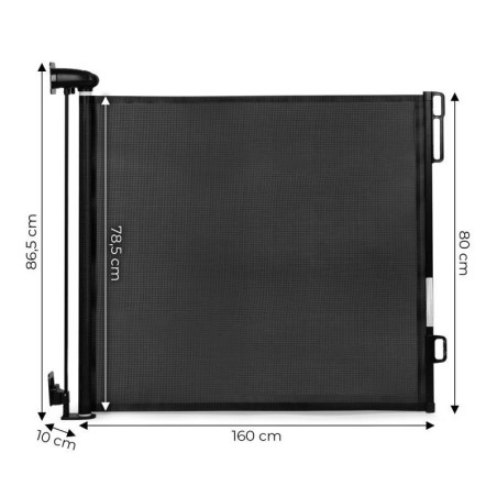 Värav, tõke, rullkardin, 160 cm, kaitsev, treppidele ja ustele, must