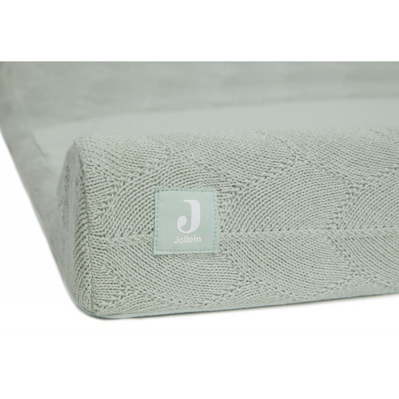 Mähkimisaluse kate kootud 50x70cm Shell Knit Sea Foam GOTS