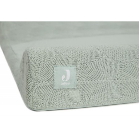 Mähkimisaluse kate kootud 50x70cm Shell Knit Sea Foam GOTS