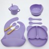 Silikoon sööginõude komplekt, 8 osaline, lilla